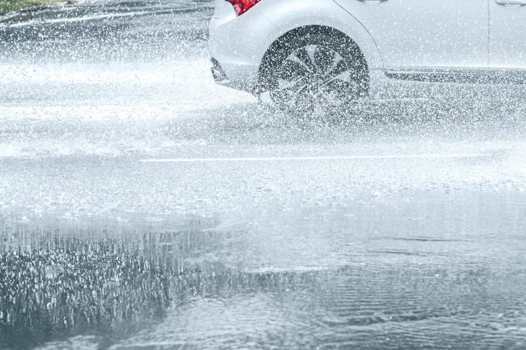 car in the rain